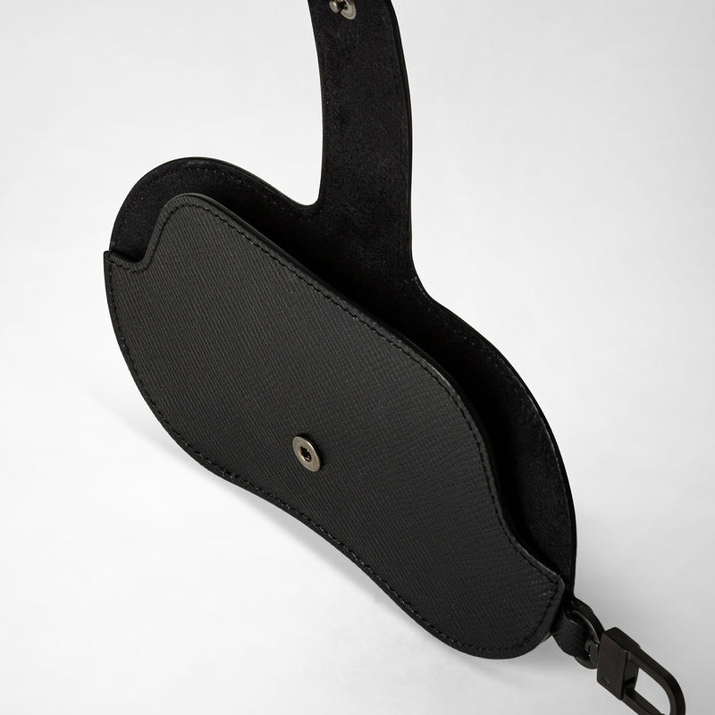 Serapian Glasses holder in evoluzione leather eclipse black Outlet