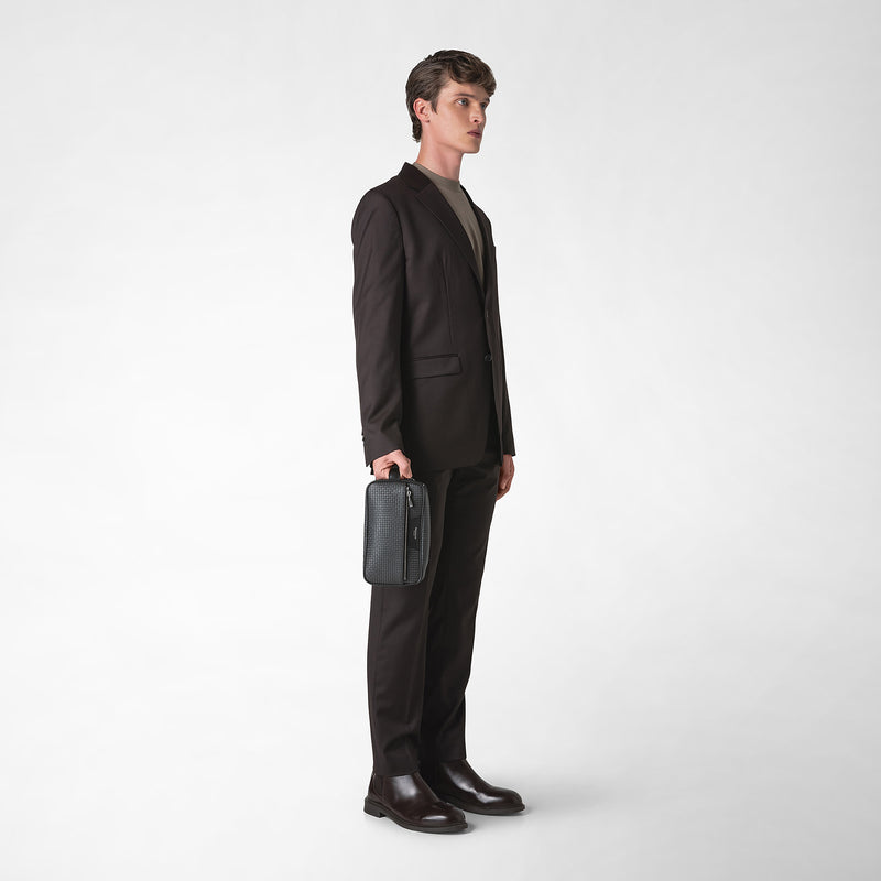 Serapian Trousse da bagno in stepan asfalto-nero