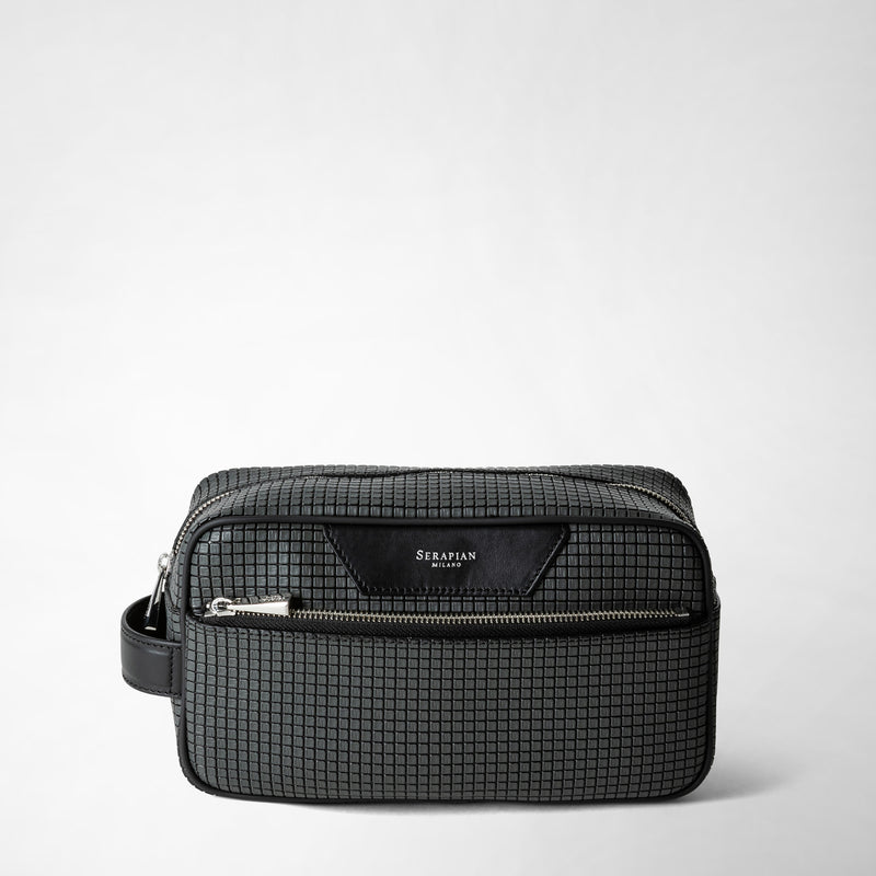 Serapian Trousse da bagno in stepan asfalto-nero Nuova