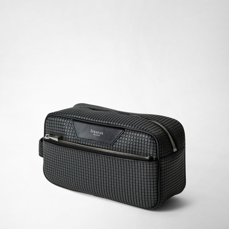 Serapian Trousse da bagno in stepan asfalto-nero Nuova