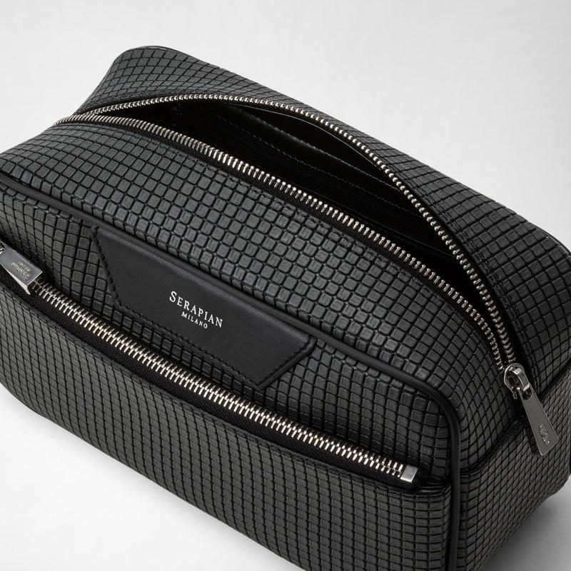 Serapian Trousse da bagno in stepan asfalto-nero Nuova