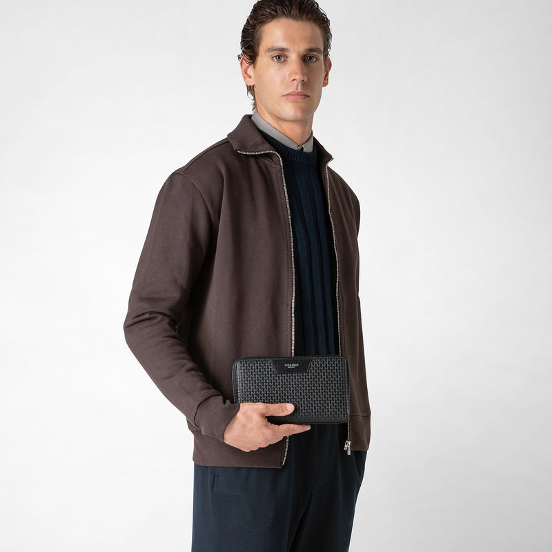 Serapian POCHETTE DA VIAGGIO CON ZIP DOPPIA IN STEPAN Latest stili