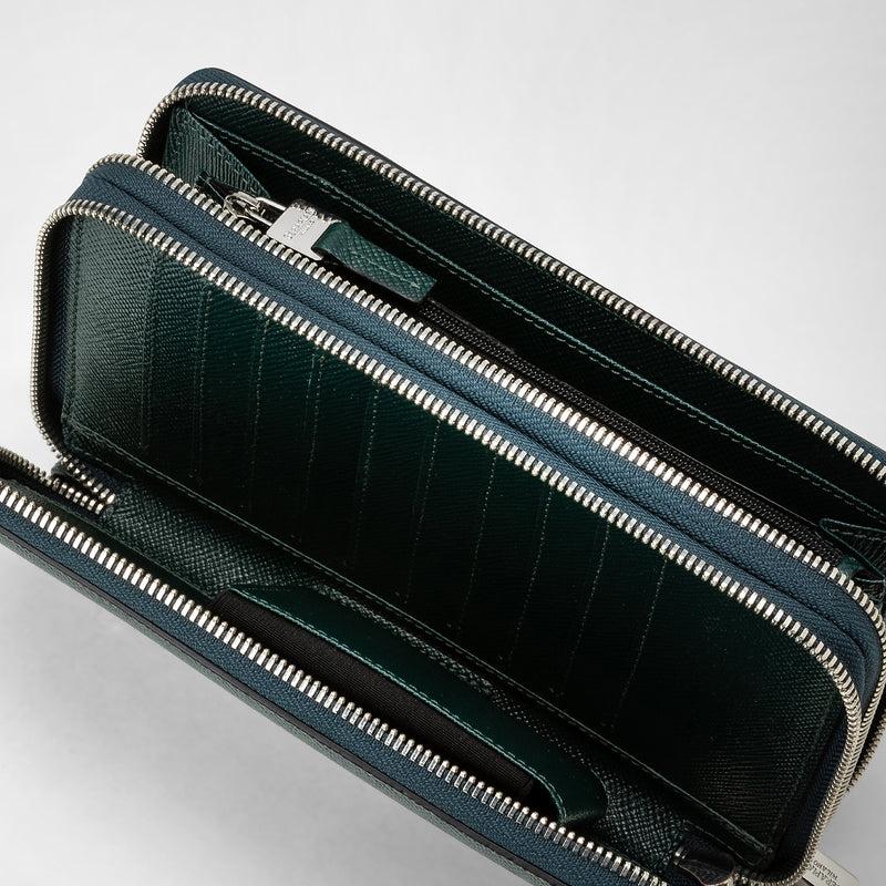 Serapian POCHETTE DA VIAGGIO CON ZIP DOPPIA IN PELLE EVOLUZIONE Ultimo giorno