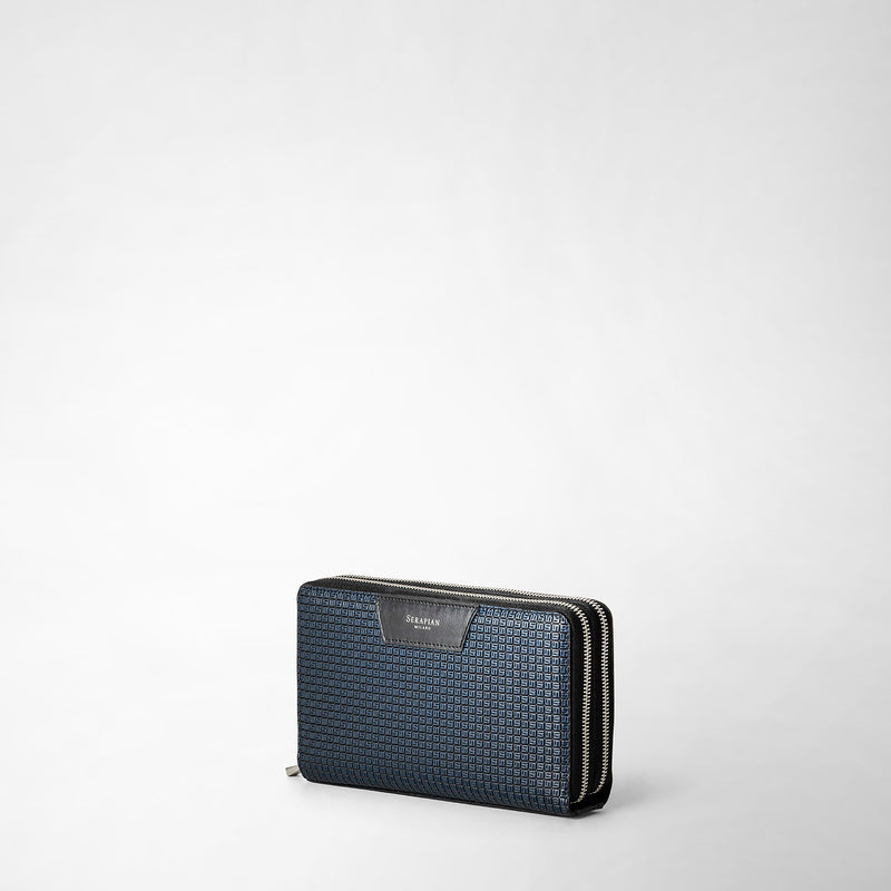 Serapian Pochette da viaggio zip doppia stepan blu oceano-nero Fino al 60% di sconto