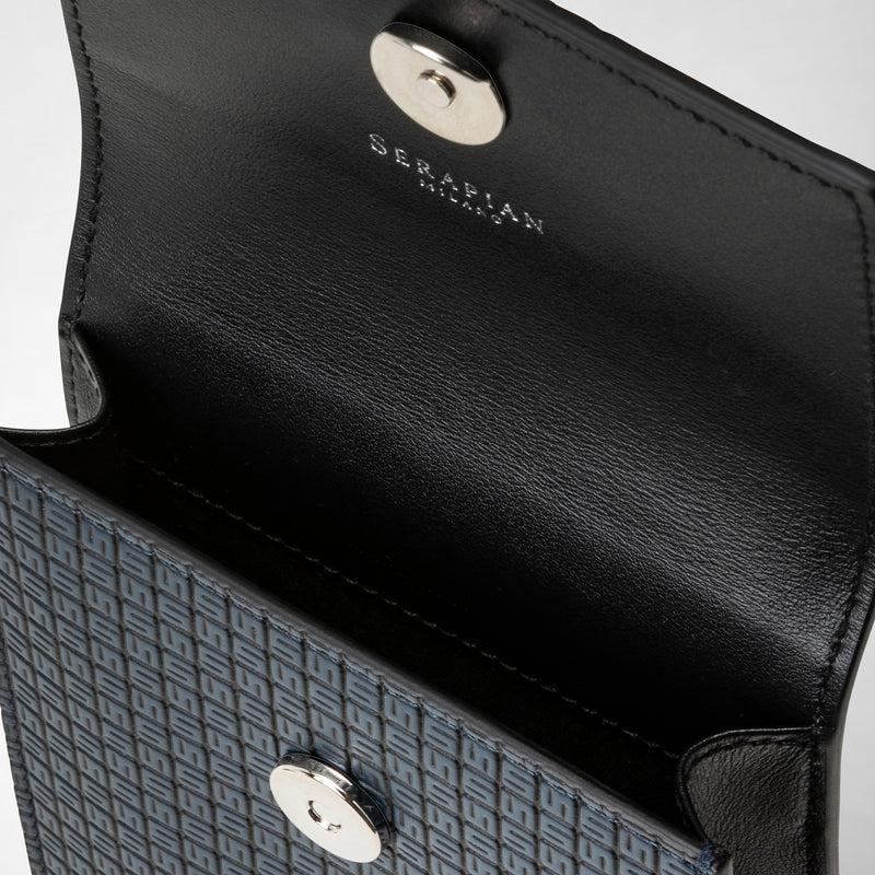 Serapian Custodia per telefono con tracolla in stepan blu oceano-nero 50% di sconto con spedizione gratuita