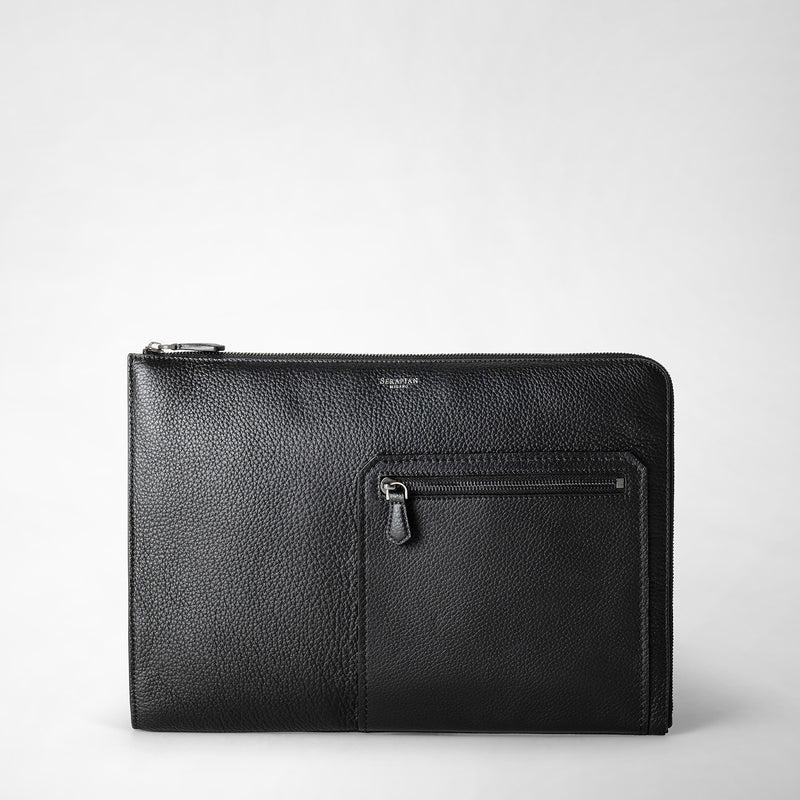 Serapian Custodia per laptop 14 in pelle cachemire Officina