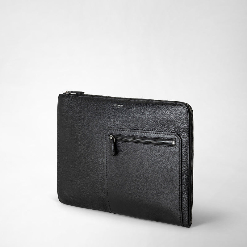 Serapian Custodia per laptop 14 in pelle cachemire Officina