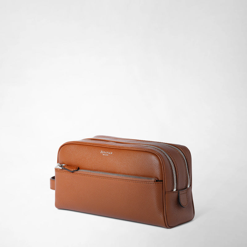 Serapian TROUSSE DA BAGNO CON DOPPIA ZIP IN PELLE CACHEMIRE Spedizione gratuita