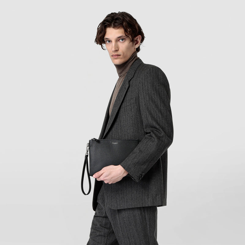 Serapian POCHETTE CON ZIP IN PELLE CACHEMIRE Black Friday