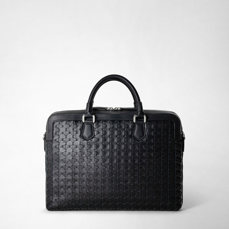 Serapian Extra slim briefcase in mosaico black Offerta migliore