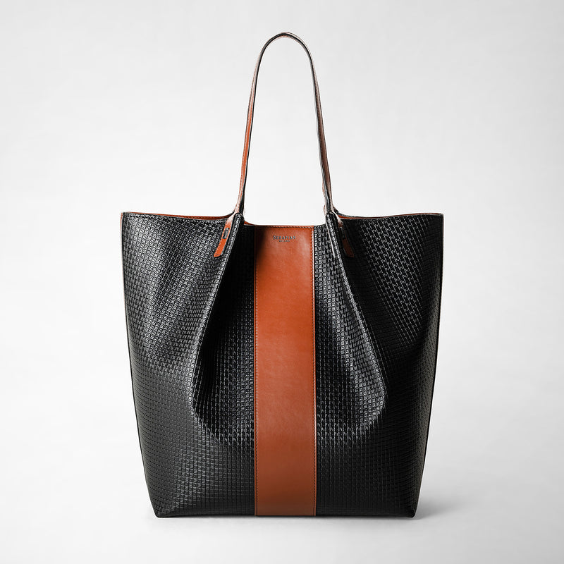 Serapian Borsa shopping vertical secret stepan 72 nero-cuoio Latest fashion