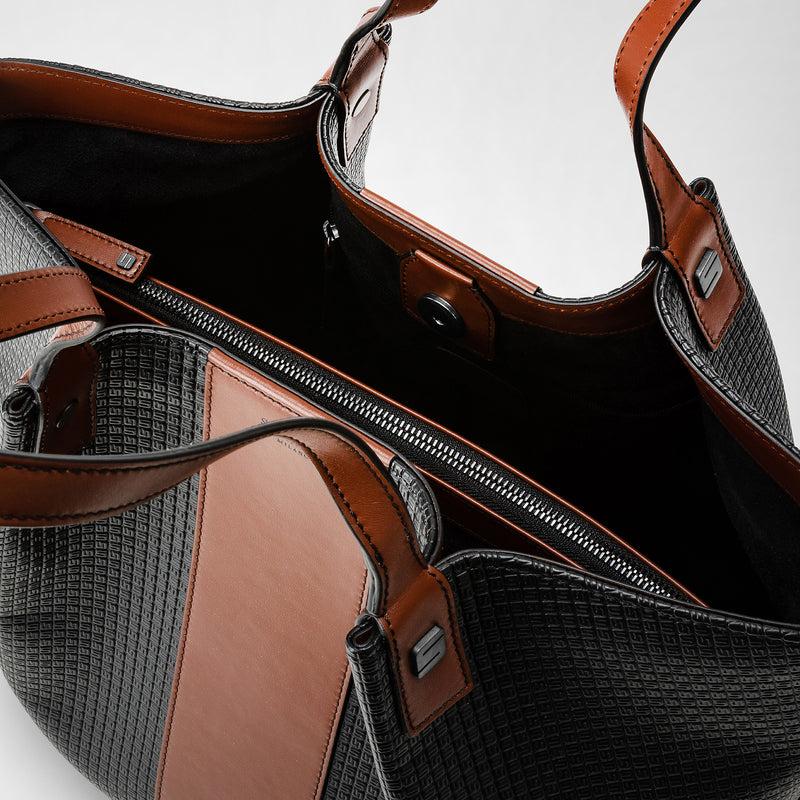 Serapian Borsa shopping vertical secret stepan 72 nero-cuoio Latest fashion