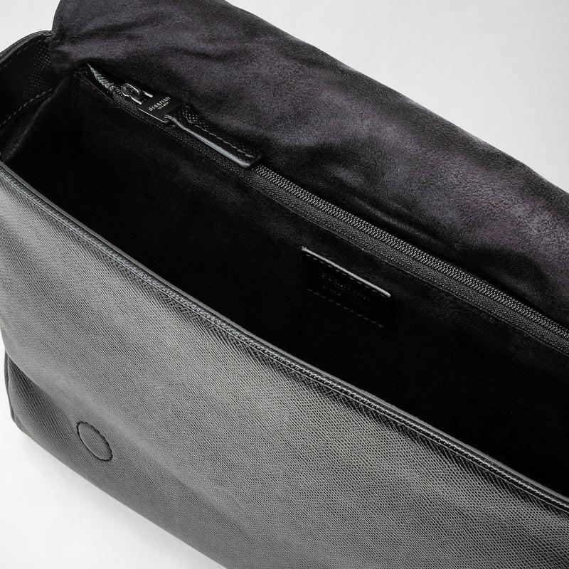 Serapian Borsa messenger piccola in pelle evoluzione nero eclissi Online Outlet