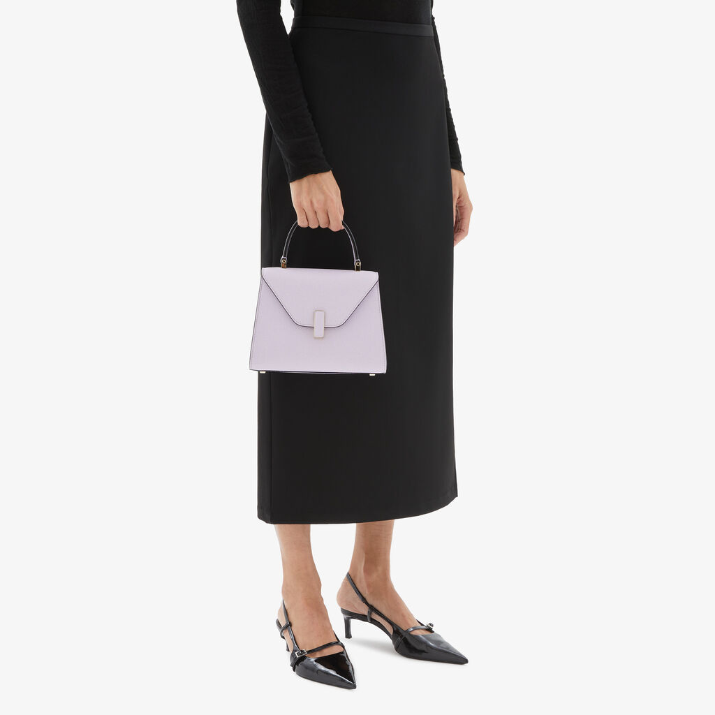Valextra Borsa a mano Donna Mini di Lusso in Pelle Lilla | Valextra Iside Novità