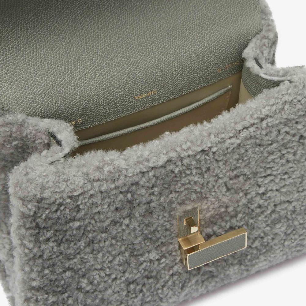 Valextra BORSA PICCOLA ISIDE MONTONE/VITELLO VS ORO CHIARO Presa