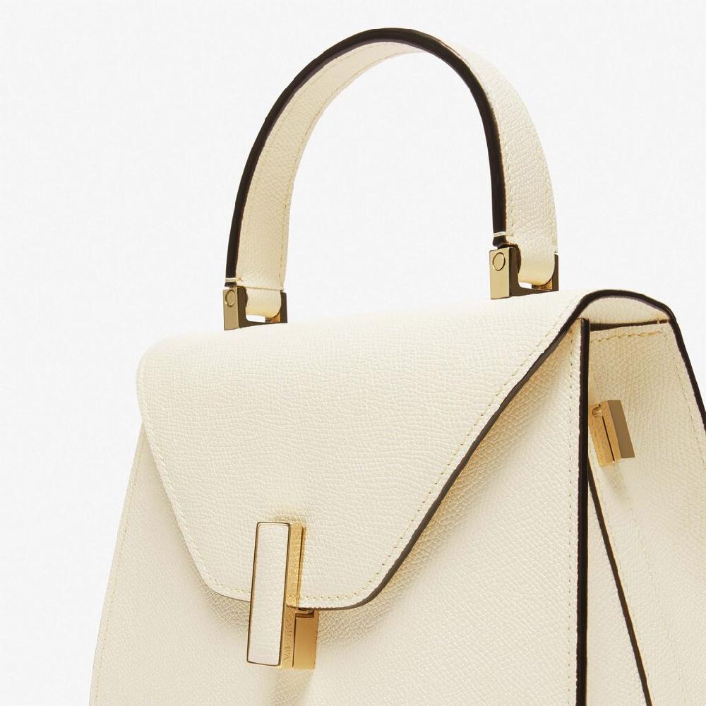 Valextra Iside: Borsa a mano Mini in Pelle Bianca | Valextra Online