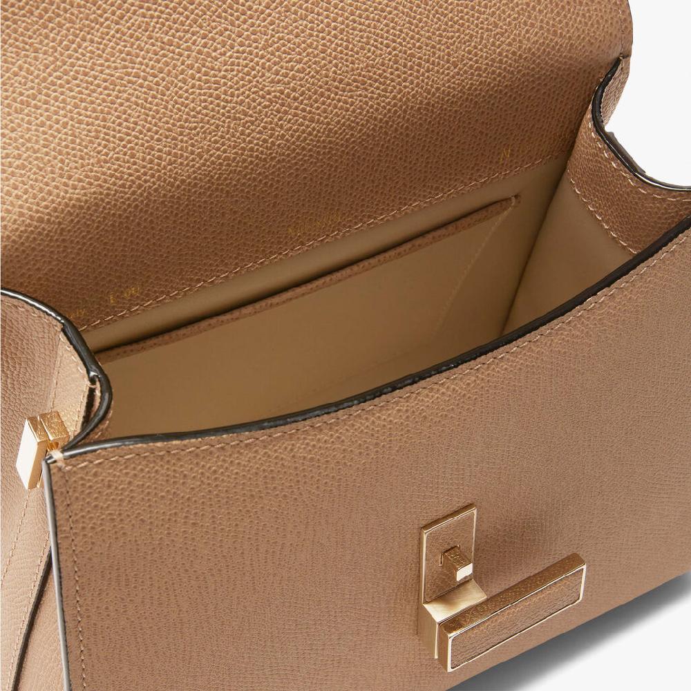 Valextra Borsetta a mano in Pelle Beige con tracolla | Valextra Iside Outlet