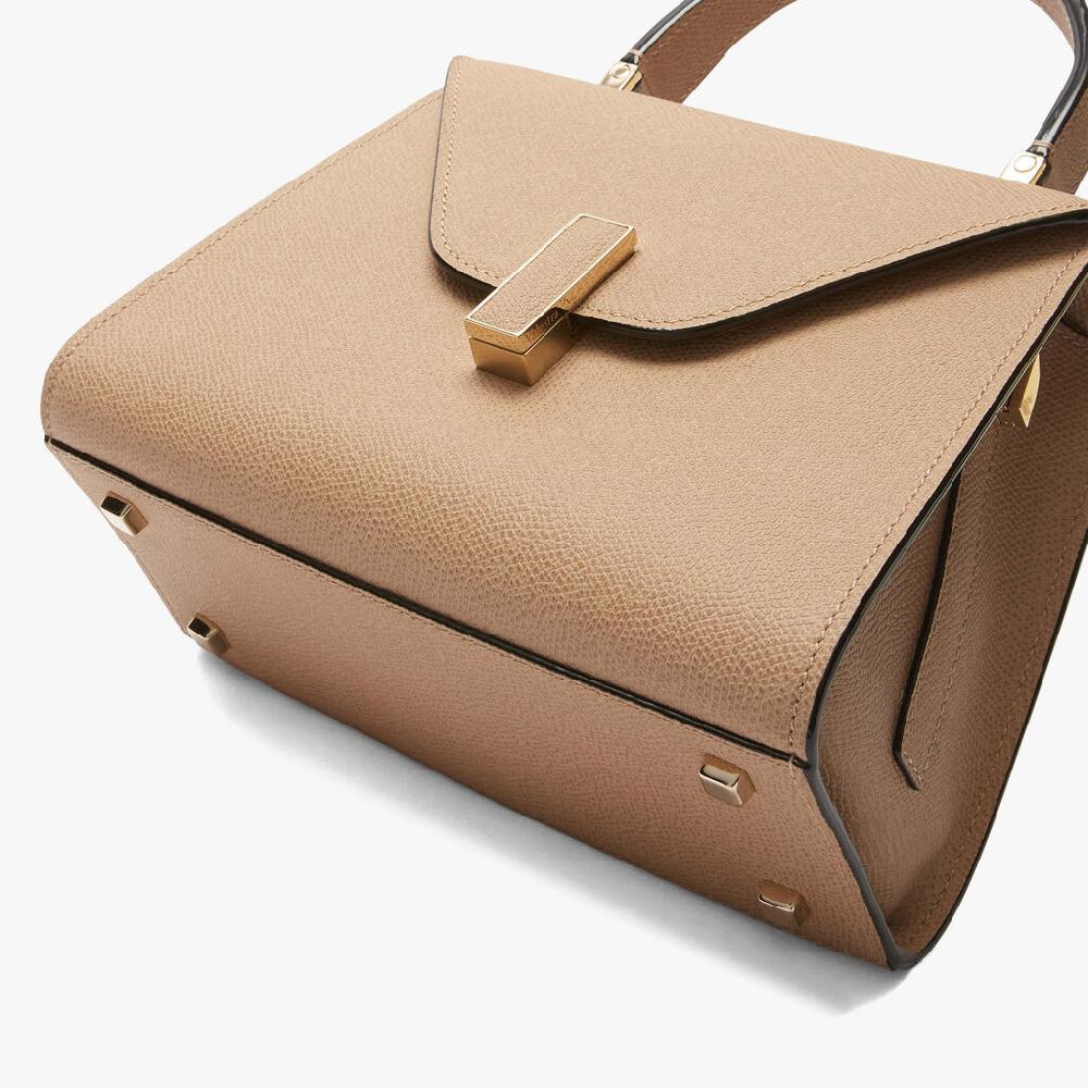 Valextra Borsetta a mano in Pelle Beige con tracolla | Valextra Iside Outlet