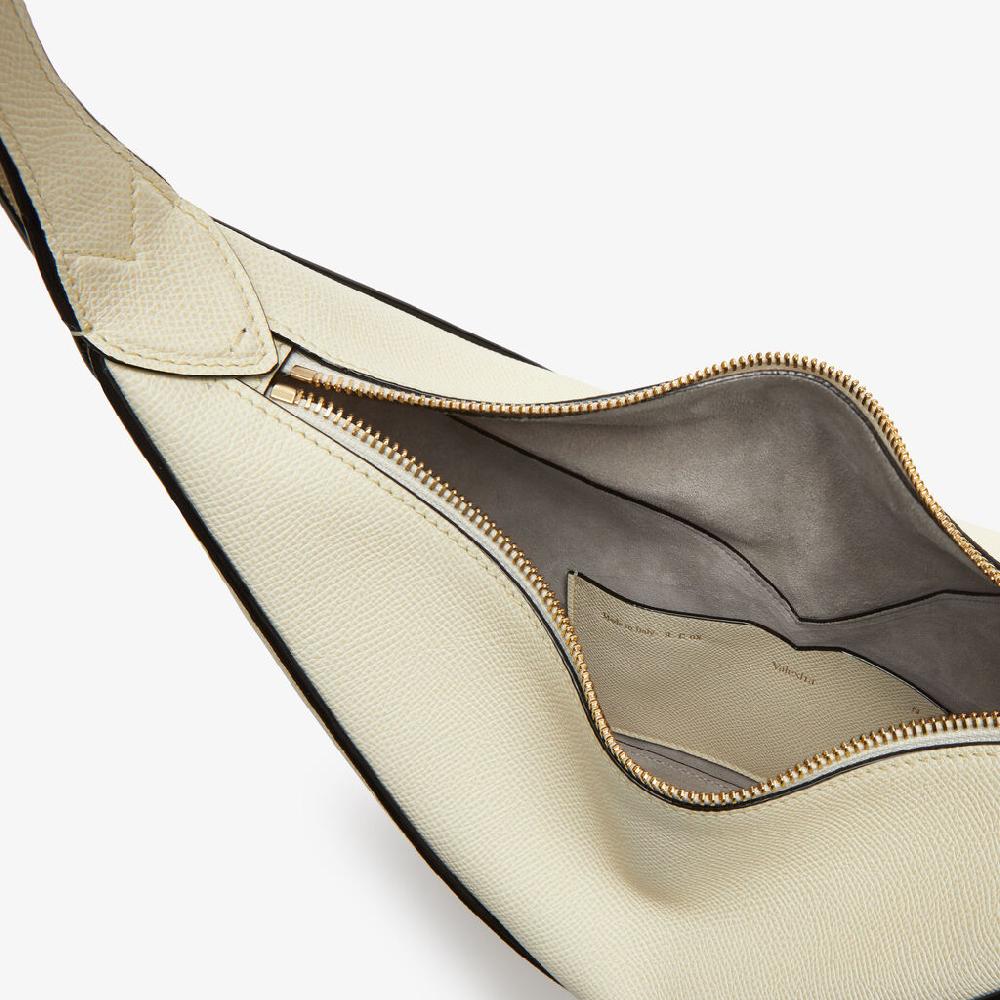 Valextra Borsa Hobo Vivi Mini | Pelle di vitello Millepunte Soft | Bianco Pergamena | Valextra Offerte