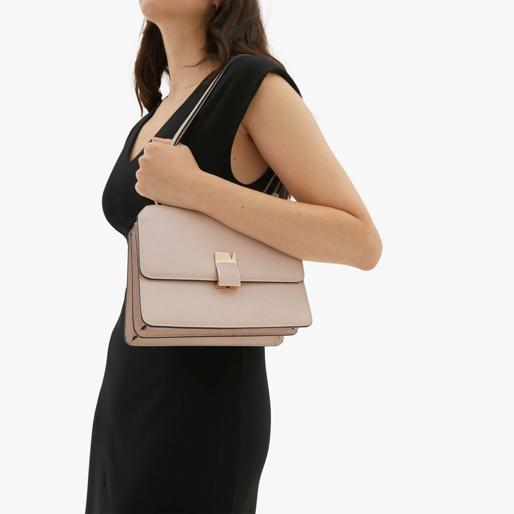 Valextra Borsa a tracolla Media in Pelle Rosa Nude | Valextra NoLo Vendita Calda