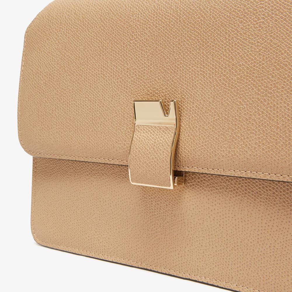 Valextra Borsa a tracolla comoda e versatile in Pelle Beige | Valextra Vendita Economica