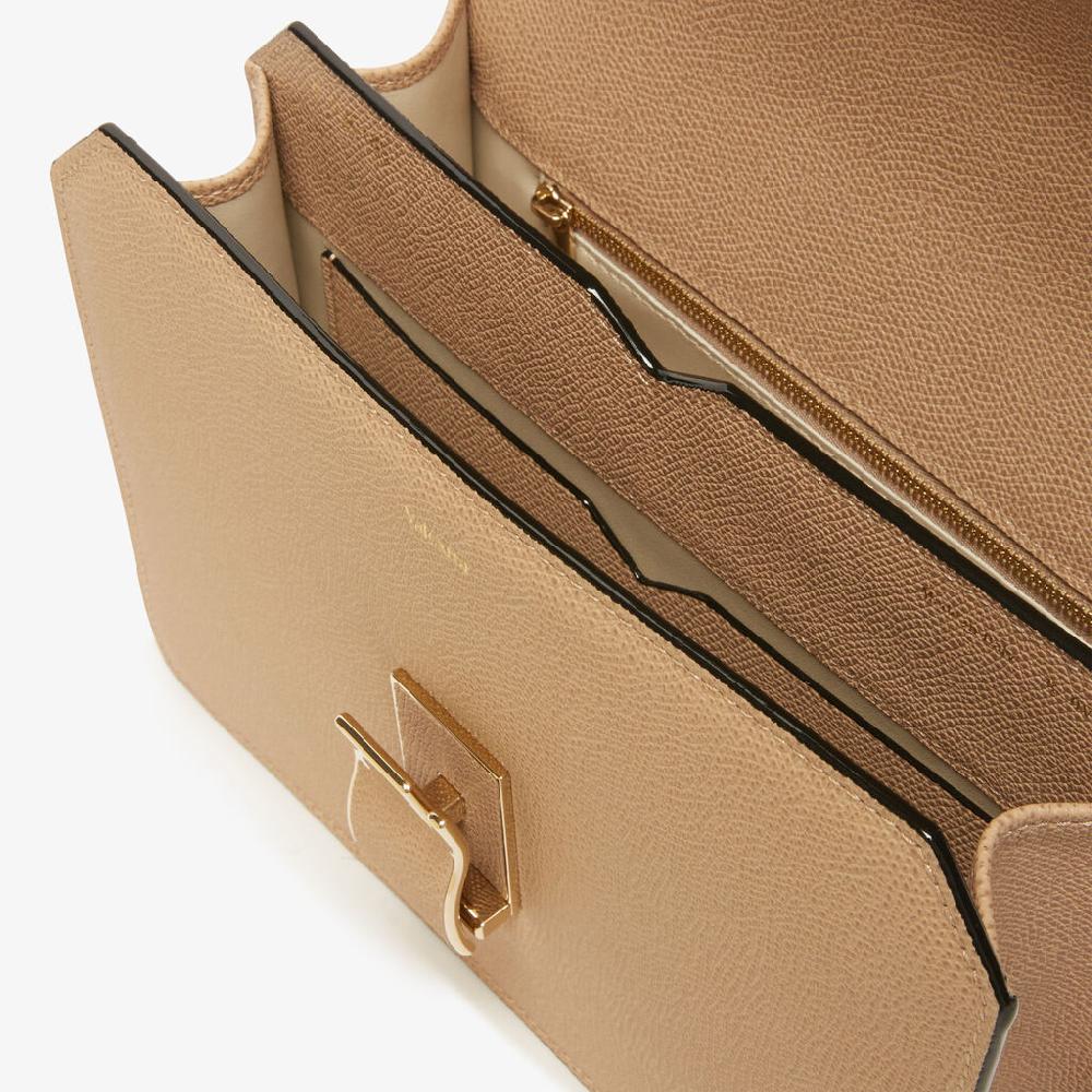 Valextra Borsa a tracolla comoda e versatile in Pelle Beige | Valextra Vendita Economica