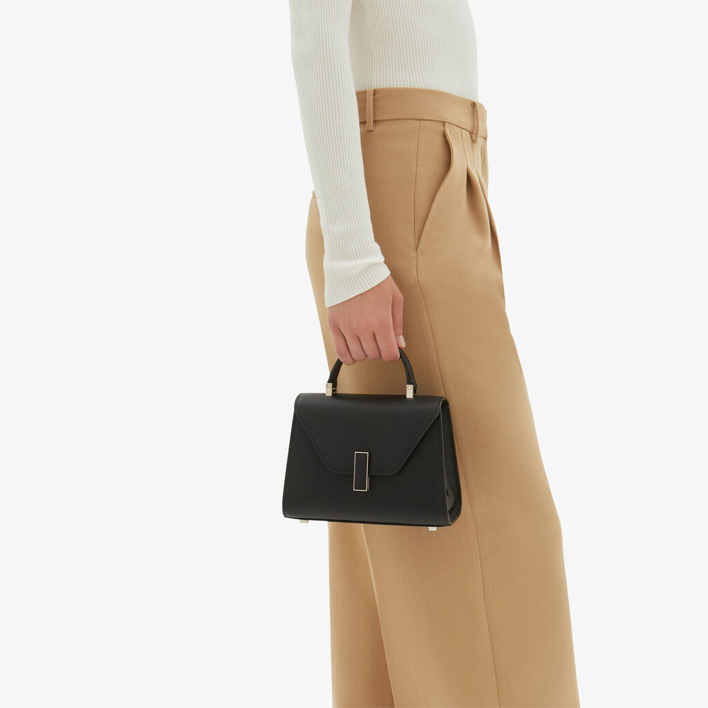 Valextra Borsetta piccola Micro in Pelle Nera | Valextra Iside In Saldo