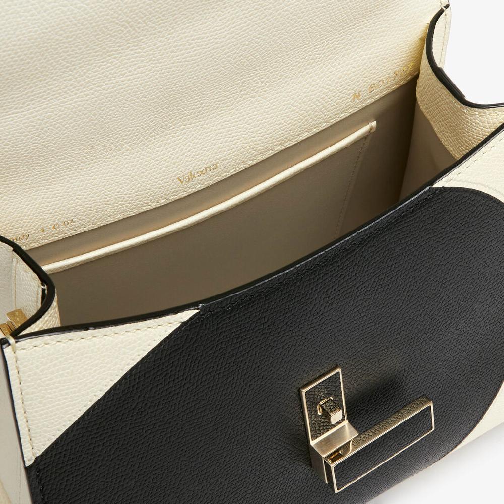 Valextra Borsa a mano da Donna Mini in Pelle Bianca e Nera | Valextra Iside Nuova