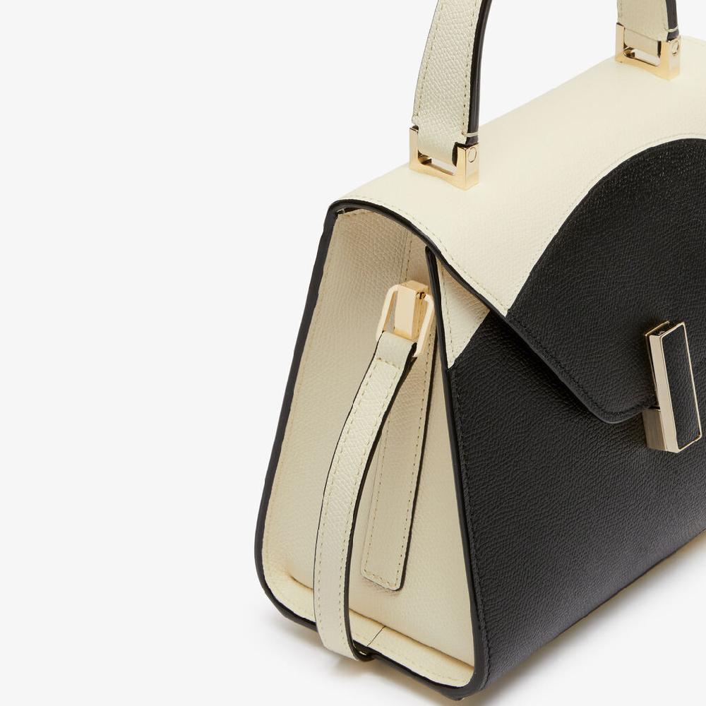 Valextra Borsa a mano da Donna Mini in Pelle Bianca e Nera | Valextra Iside Nuova