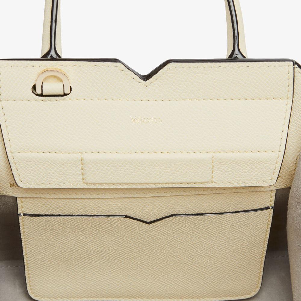 Valextra Borsa a Tracolla Milano Micro | Pelle di vitello Millepunte Soft | Bianco Pergamena | Valextra Italia