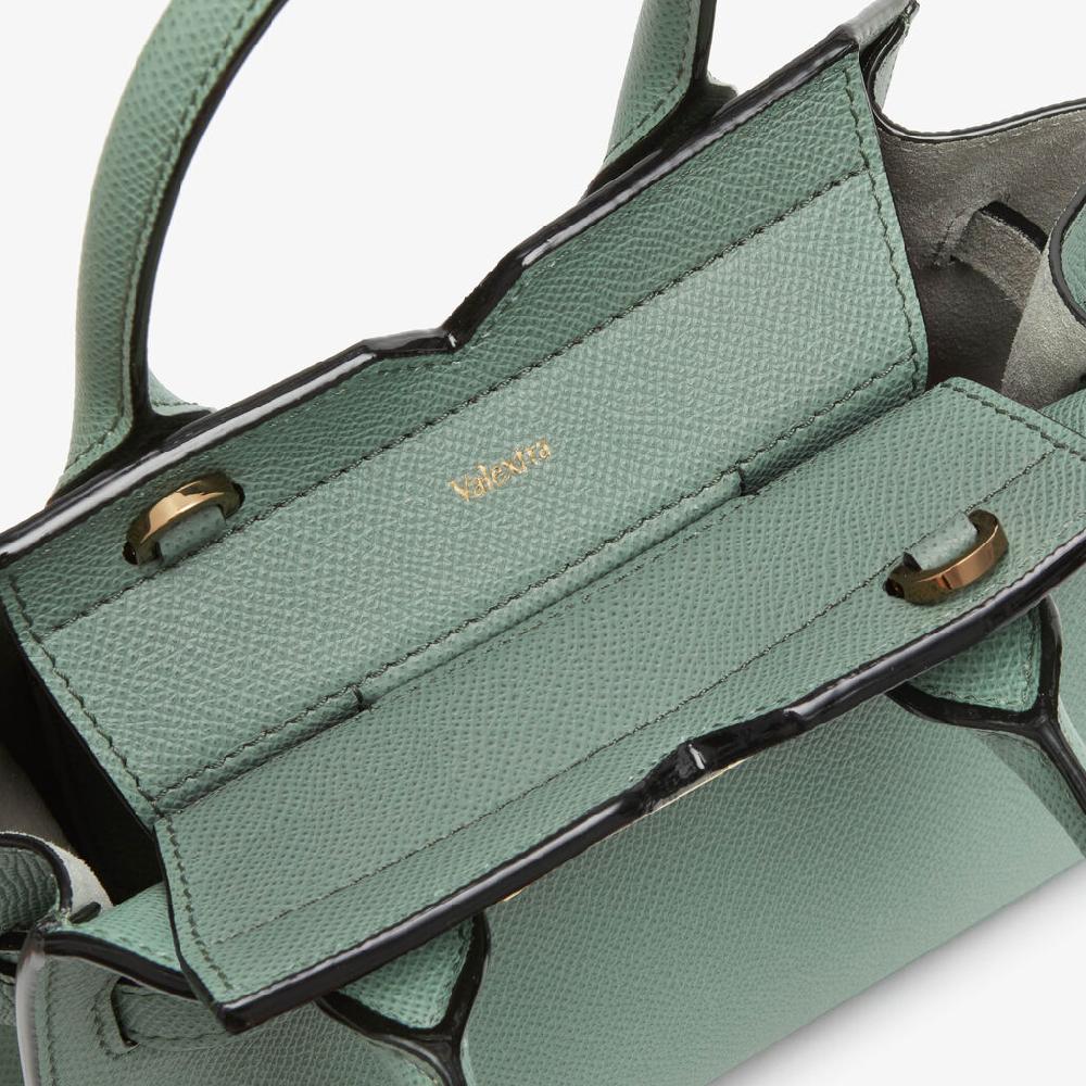 Valextra Borsa a Tracolla Milano Micro | Pelle di vitello Millepunte Soft | Verde Eucalipto | Valextra Nuovo