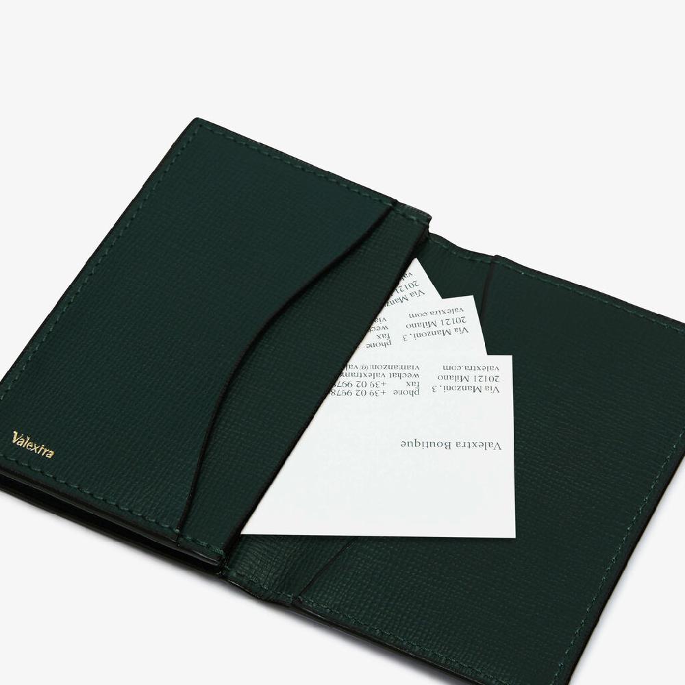 Valextra Porta carte di credito elegante in Pelle Verde | Valextra Soddisfazione Garantita