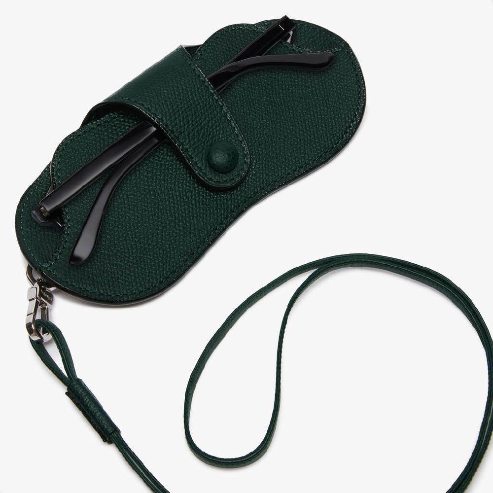 Valextra Custodia porta occhiali di Lusso in Pelle Verde | Valextra Fino Al -60%