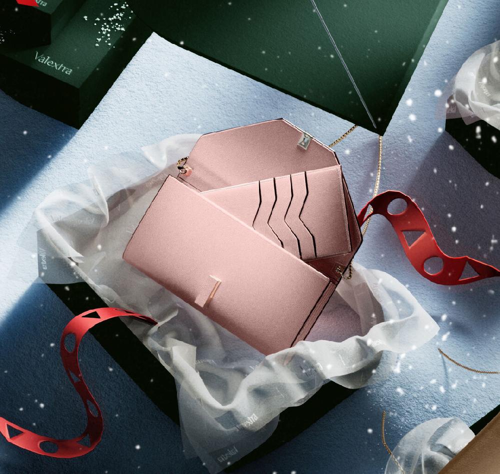 Valextra Portafoglio grande in Pelle Rosa | Valextra Iside Shopping Online