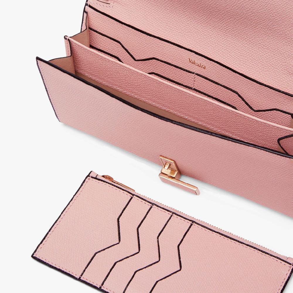 Valextra Portafoglio grande in Pelle Rosa | Valextra Iside Shopping Online