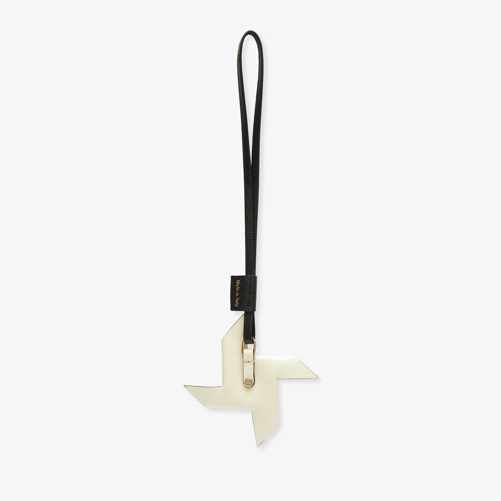Valextra Charm Girandola | Pelle di vitello Millepunte | Nero/Bianco Pergamena | Valextra Prezzo Ridotto