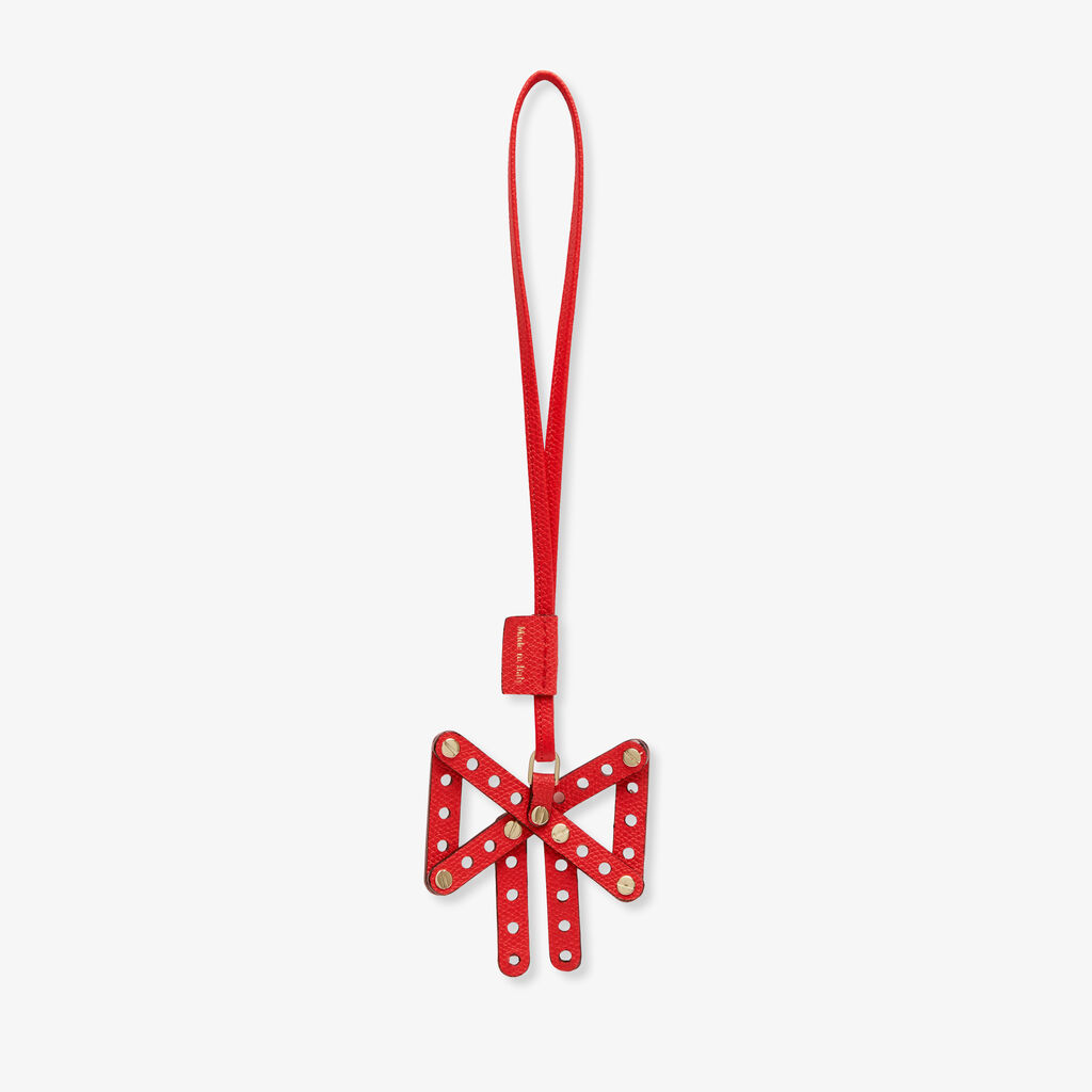Valextra Charm Engineering Beauty Fiocco | Pelle di vitello Millepunte | Rosso Cremisi | Valextra Novità