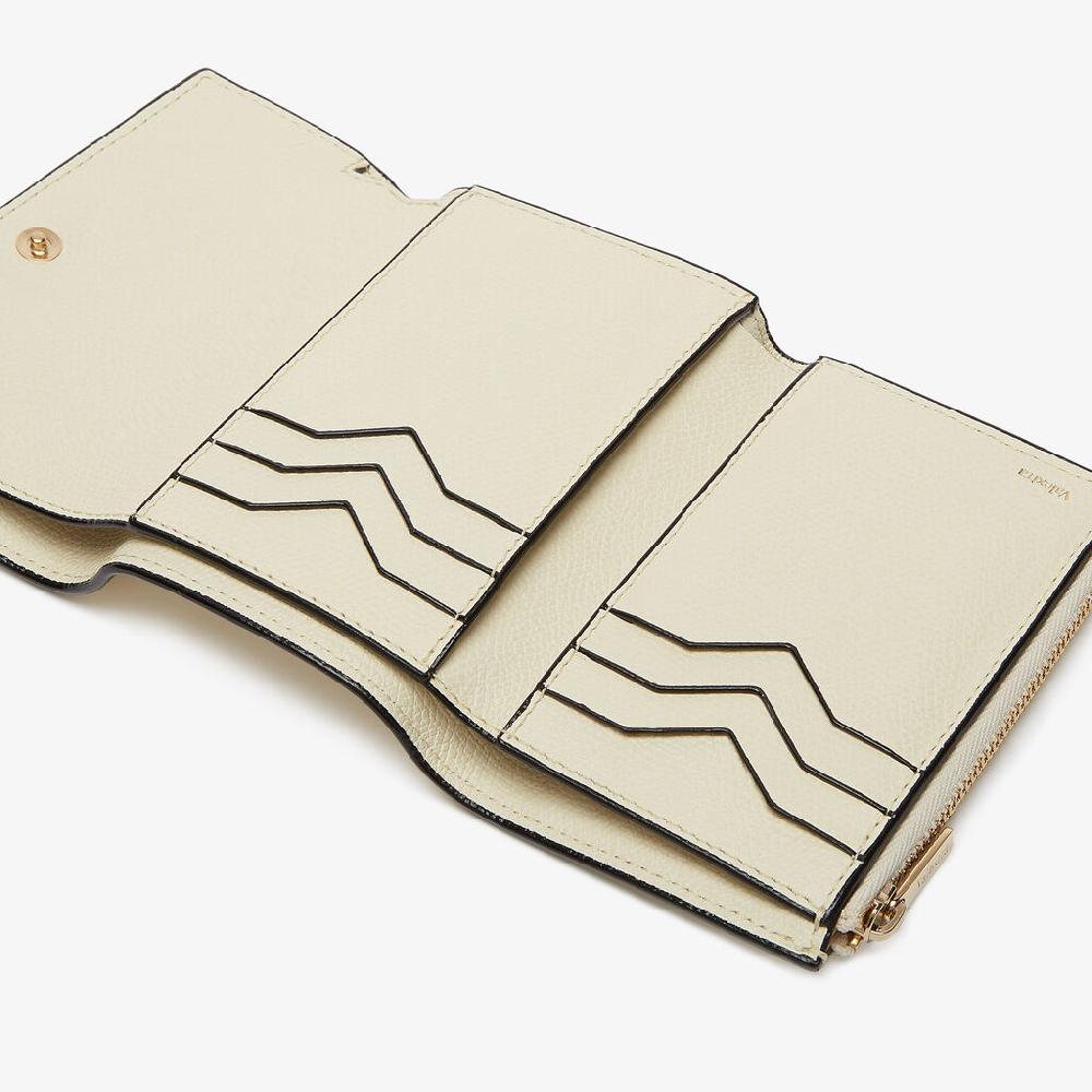 Valextra Portafoglio piccolo di Lusso in Pelle Bianca | Valextra Pocket Sconto