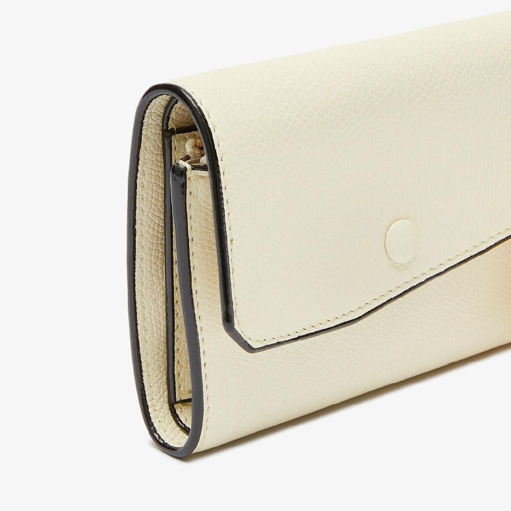 Valextra Portafoglio piccolo di Lusso in Pelle Bianca | Valextra Pocket Sconto