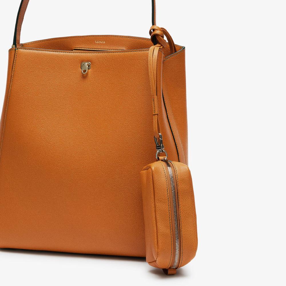 Valextra Trousse da Donna in Pelle Marrone con tracolla | Valextra In Vendita