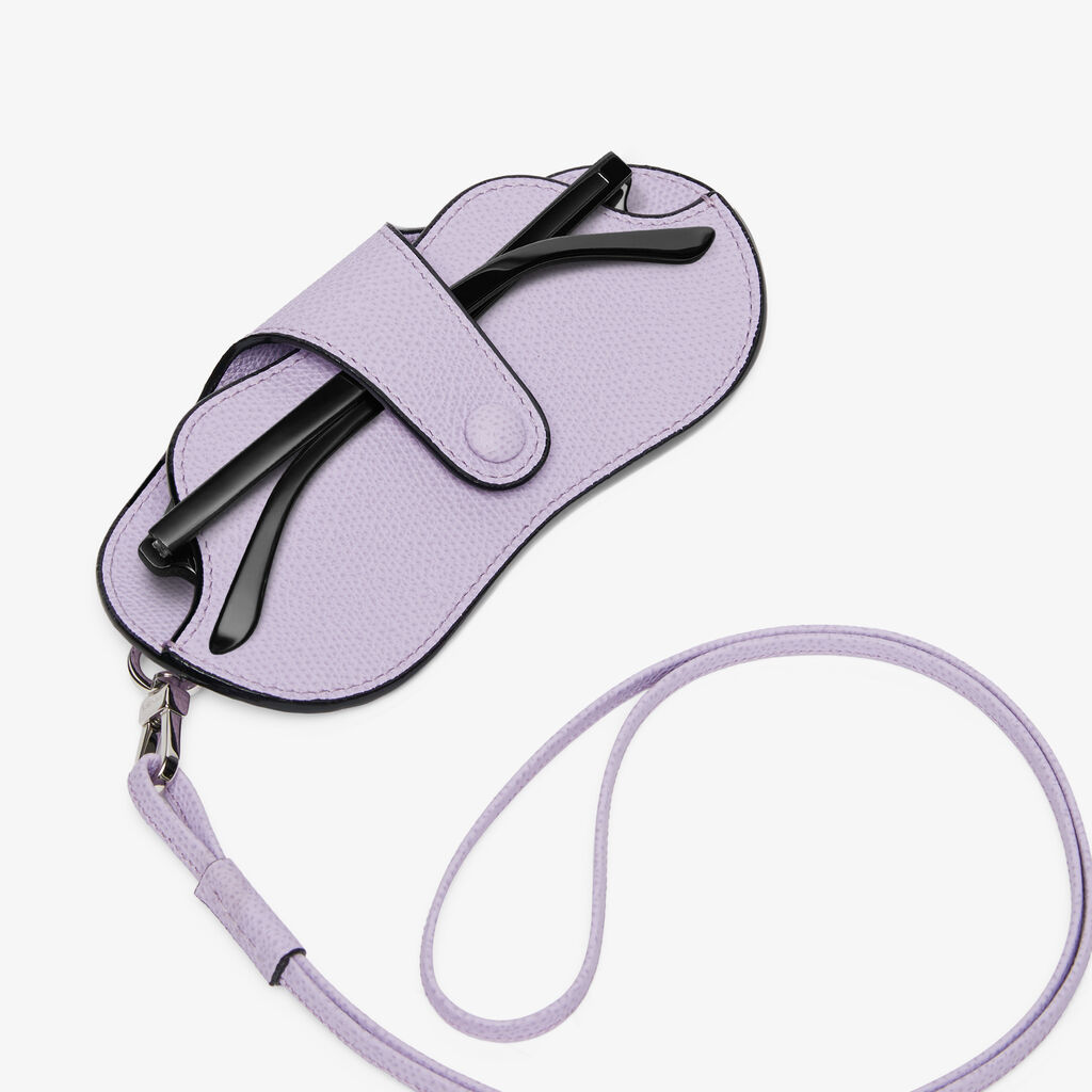 Valextra Custodia occhiali da Donna con laccio di Lusso in Pelle Lilla | Valextra Offerte