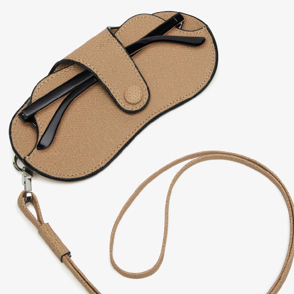 Valextra Custodia porta occhiali da Donna in Pelle Beige | Valextra Vendita Calda