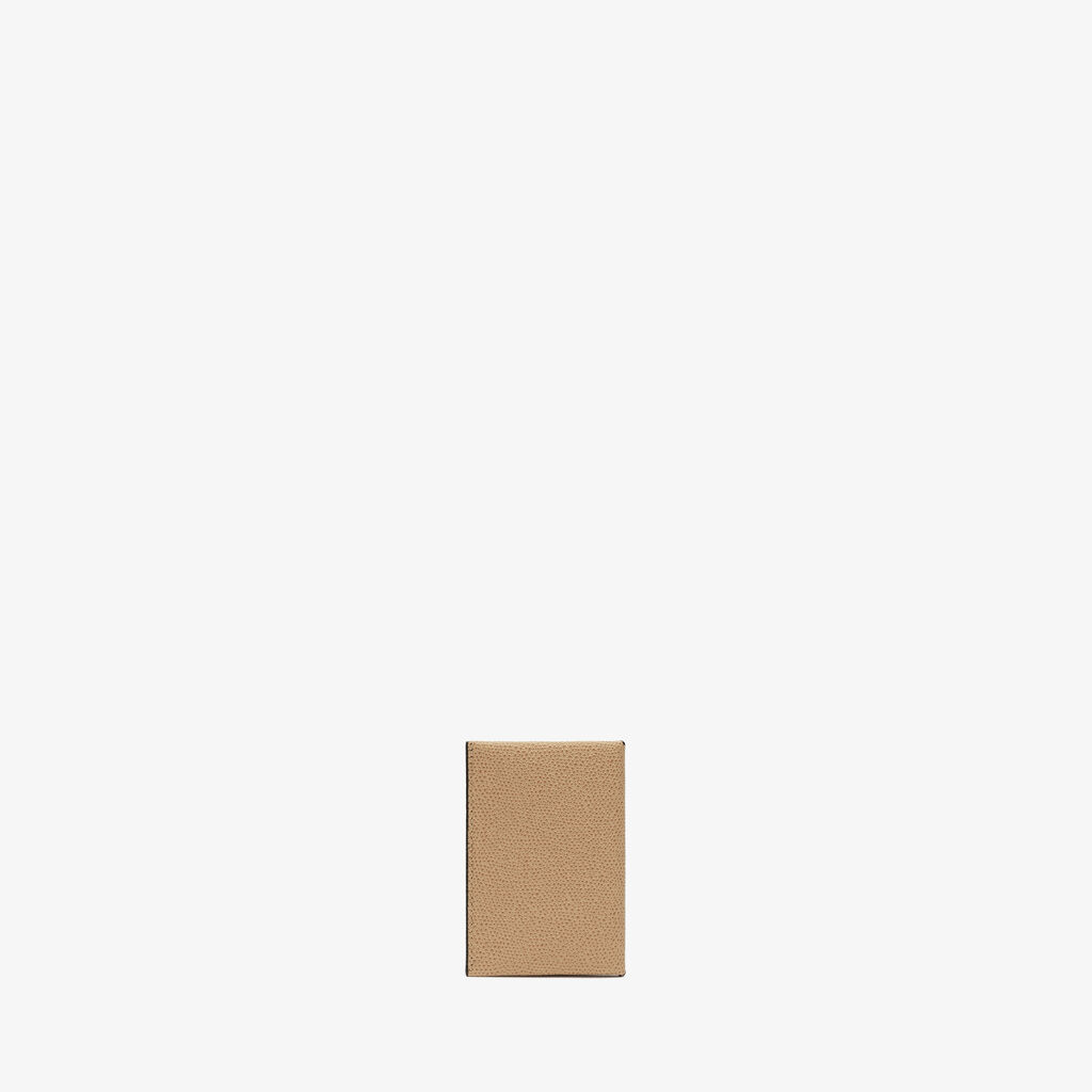 Valextra Porta carte piccolo di Lusso in Pelle Beige e Nera | Valextra Vendite Flash