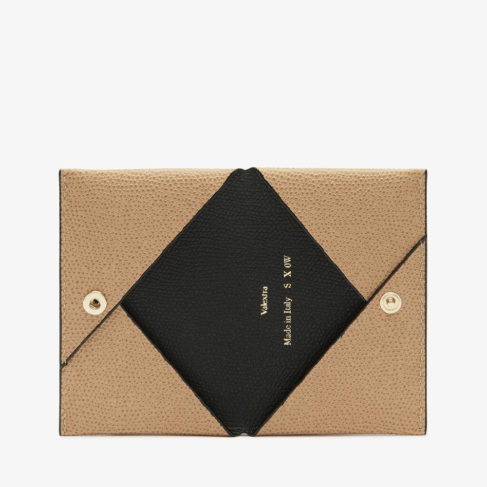 Valextra Porta carte piccolo di Lusso in Pelle Beige e Nera | Valextra Vendite Flash