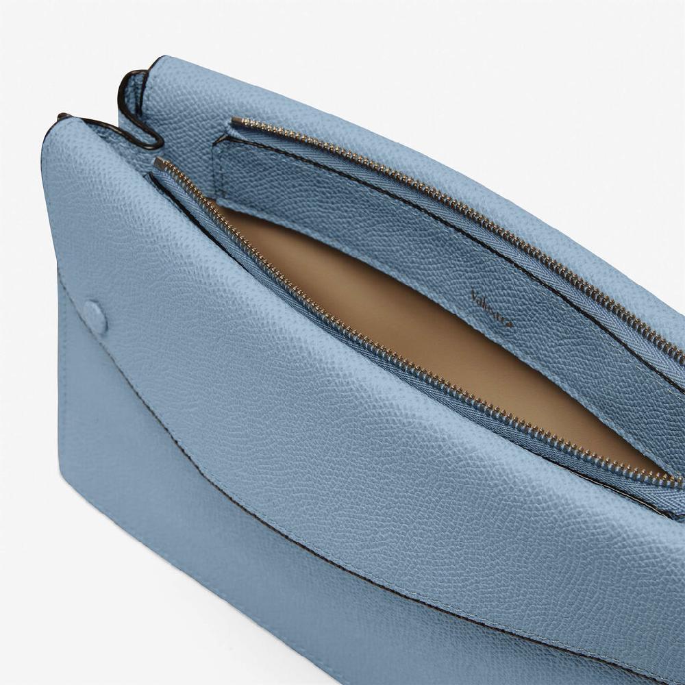 Valextra Borsa a tracolla da Uomo in Pelle Azzurra | Valextra Pocket In Linea