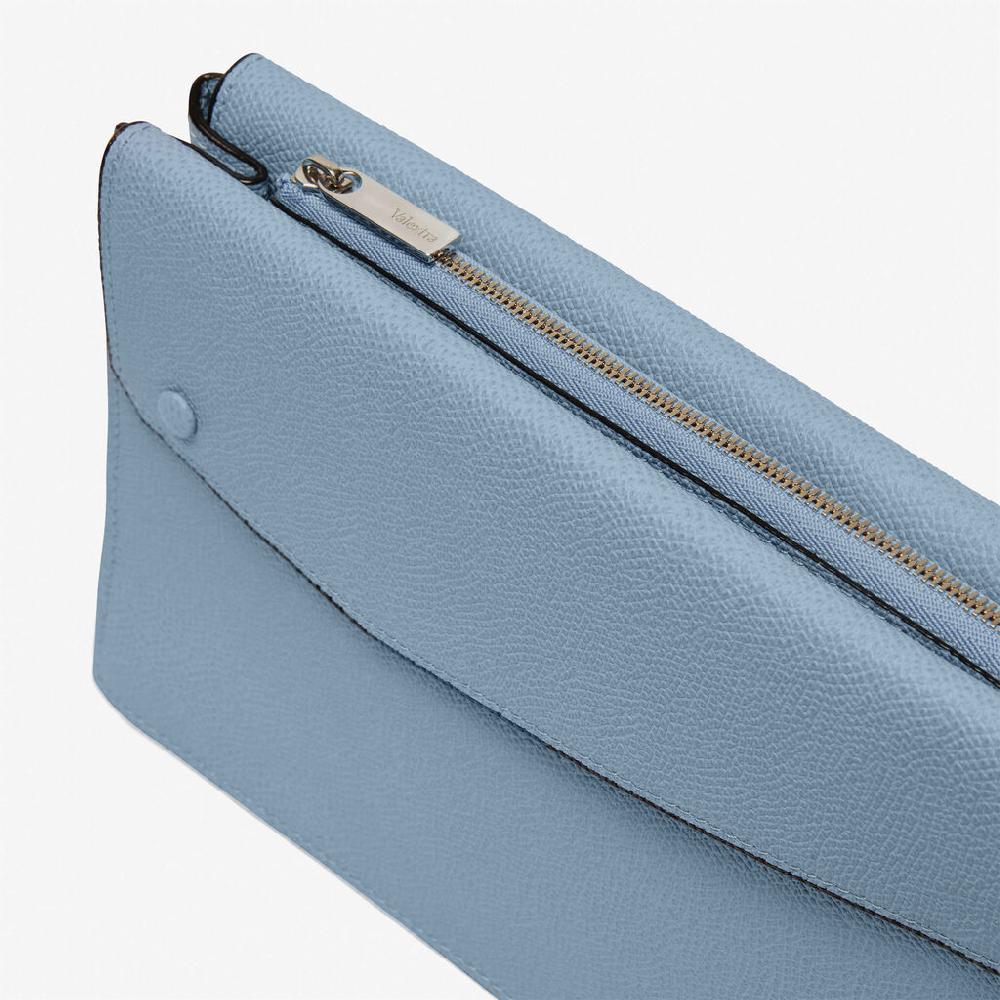 Valextra Borsa a tracolla da Uomo in Pelle Azzurra | Valextra Pocket In Linea
