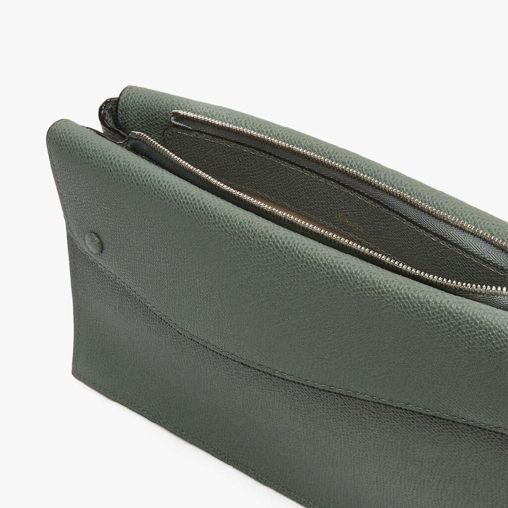 Valextra Borsa a tracolla da Uomo in Pelle Verde | Valextra Pocket Qualità