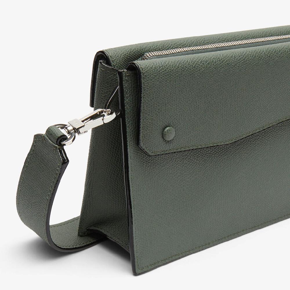 Valextra Borsa a tracolla da Uomo in Pelle Verde | Valextra Pocket Qualità