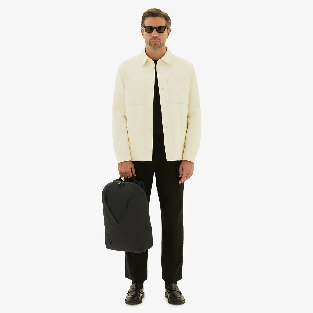 Valextra Zaino di Lusso in Nylon rigenerato e Pelle Nera | Valextra Promozione