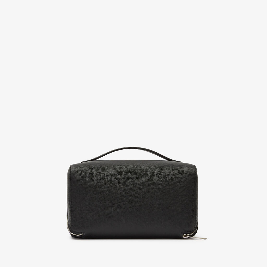 Valextra Beauty case da Uomo di Lusso in Pelle Nera | Valextra V-Line Consegna Veloce